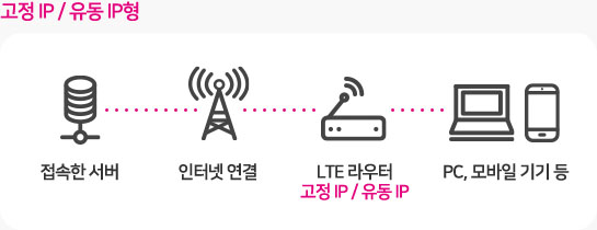 고정IP/유동IP형 서비스 구성도